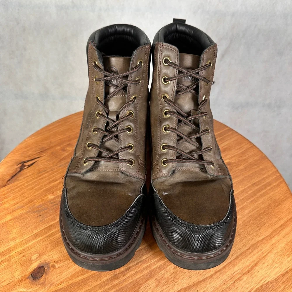 Nevados Work Steel Toe Boots Mens 10.5 Brown Black WKA42M0018 Good Condition